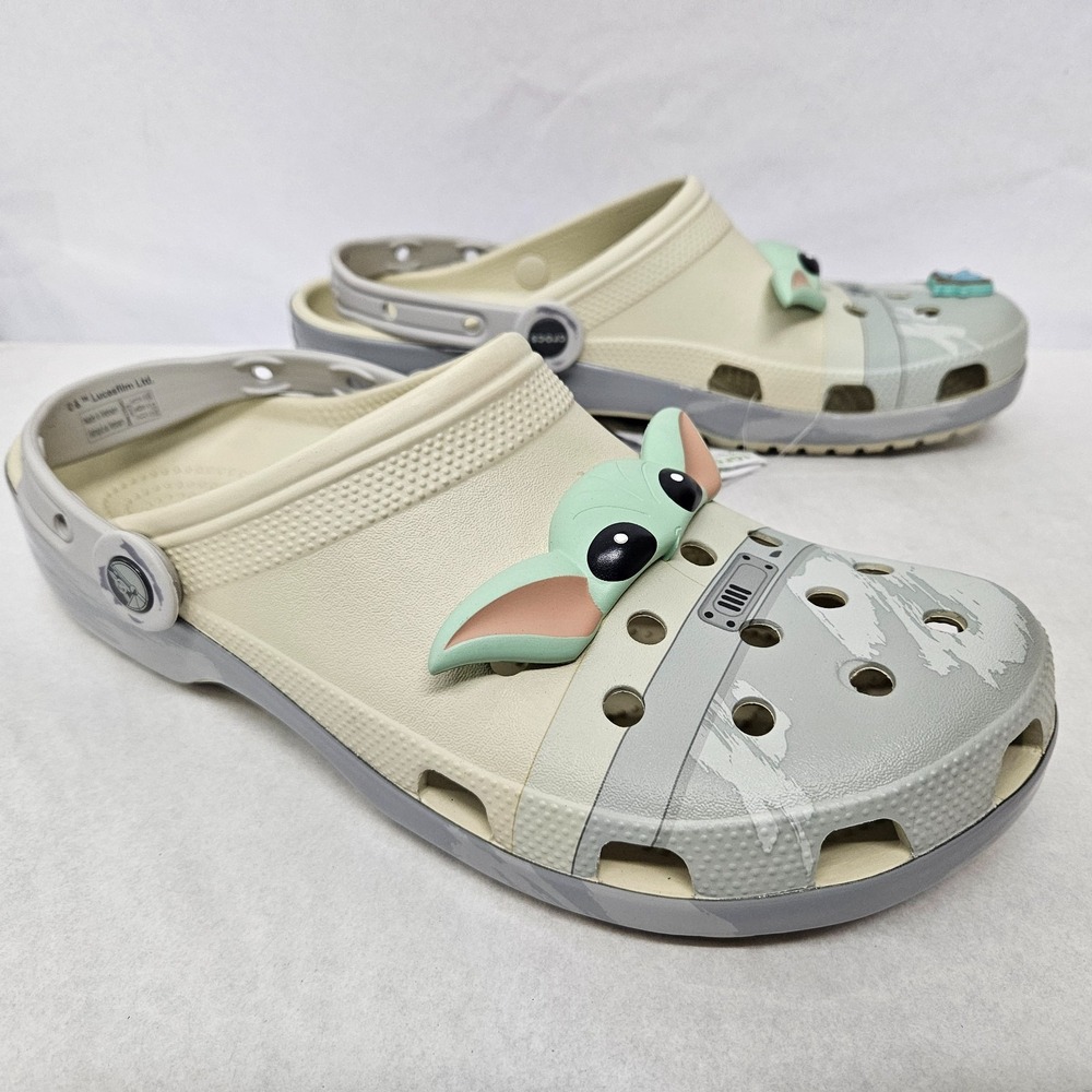 Crocs Grogu Classic Clog Star Wars 209482-2Y2 Beige Men Size 13 Missing Jibbitz